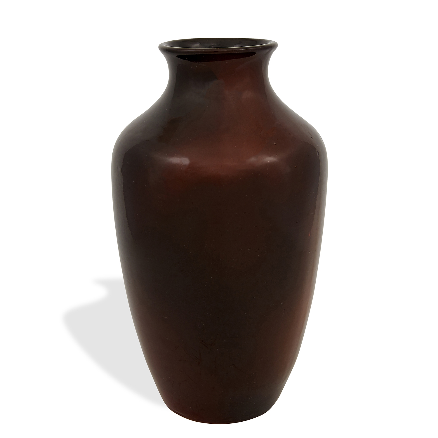 Artwork by Albert Haubrich, Louwelsa earthenware vase with life-size iris decoration, Made of glazed ceramic