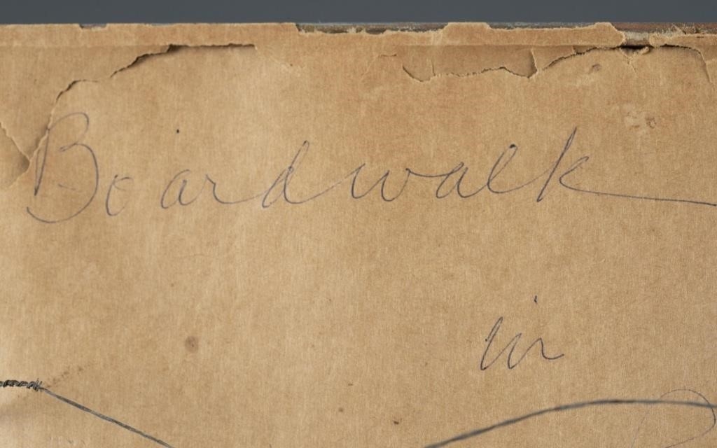 Artwork by Charles Bayley Cook, Boardwalk in Rain, Made of Watercolor on paper