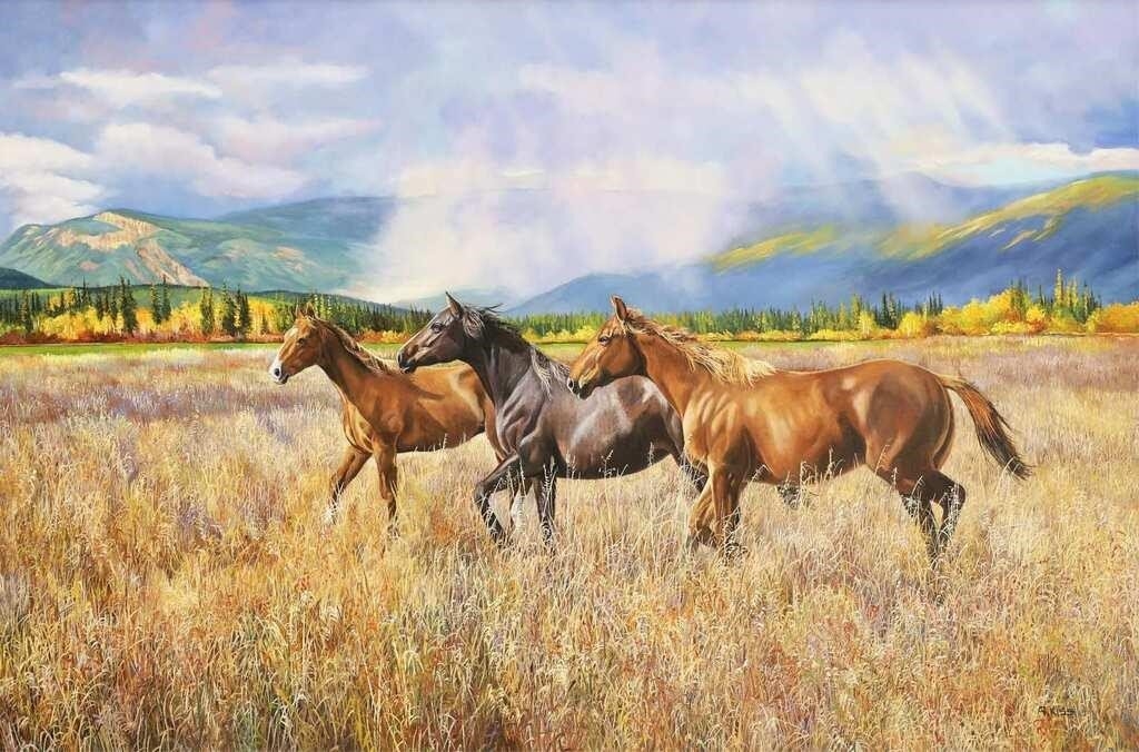 Artwork by Andrew Kiss, LIGHT SHOWERS, Made of oil on canvas