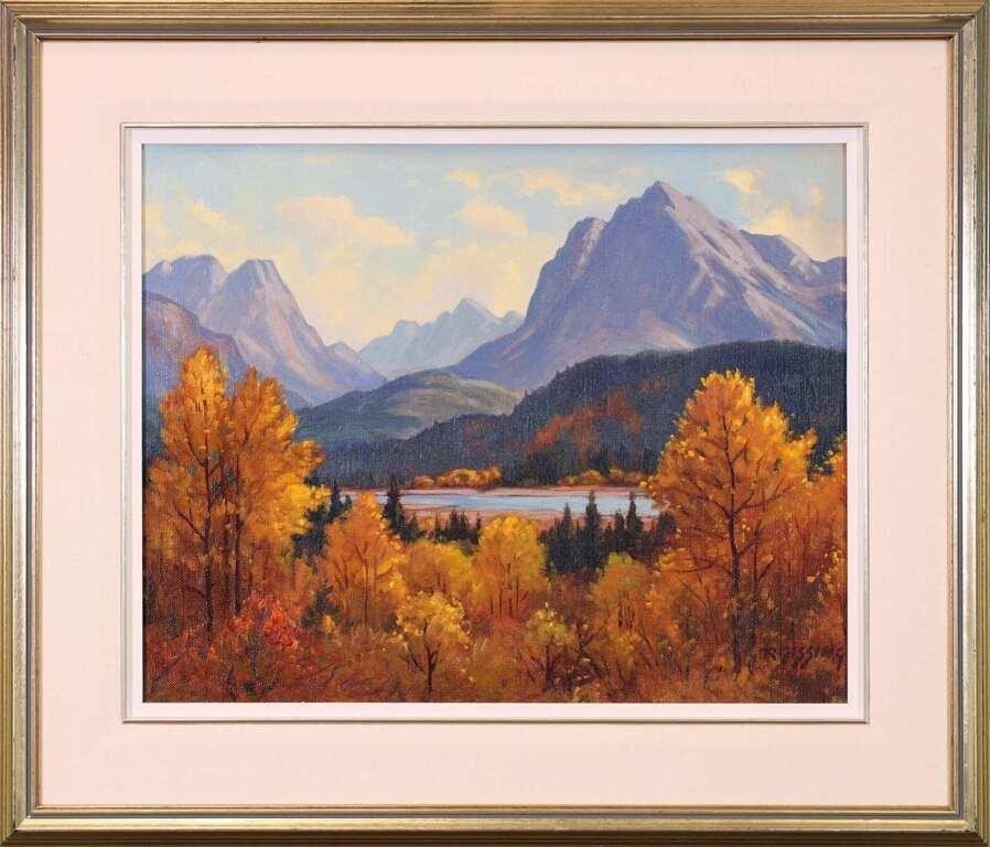 Artwork by Roland Gissing, AUTUMN, ATHABASCA RIVER, Made of oil on canvas