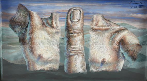 surrealist composition by Ricardo Cinalli, dated 1994