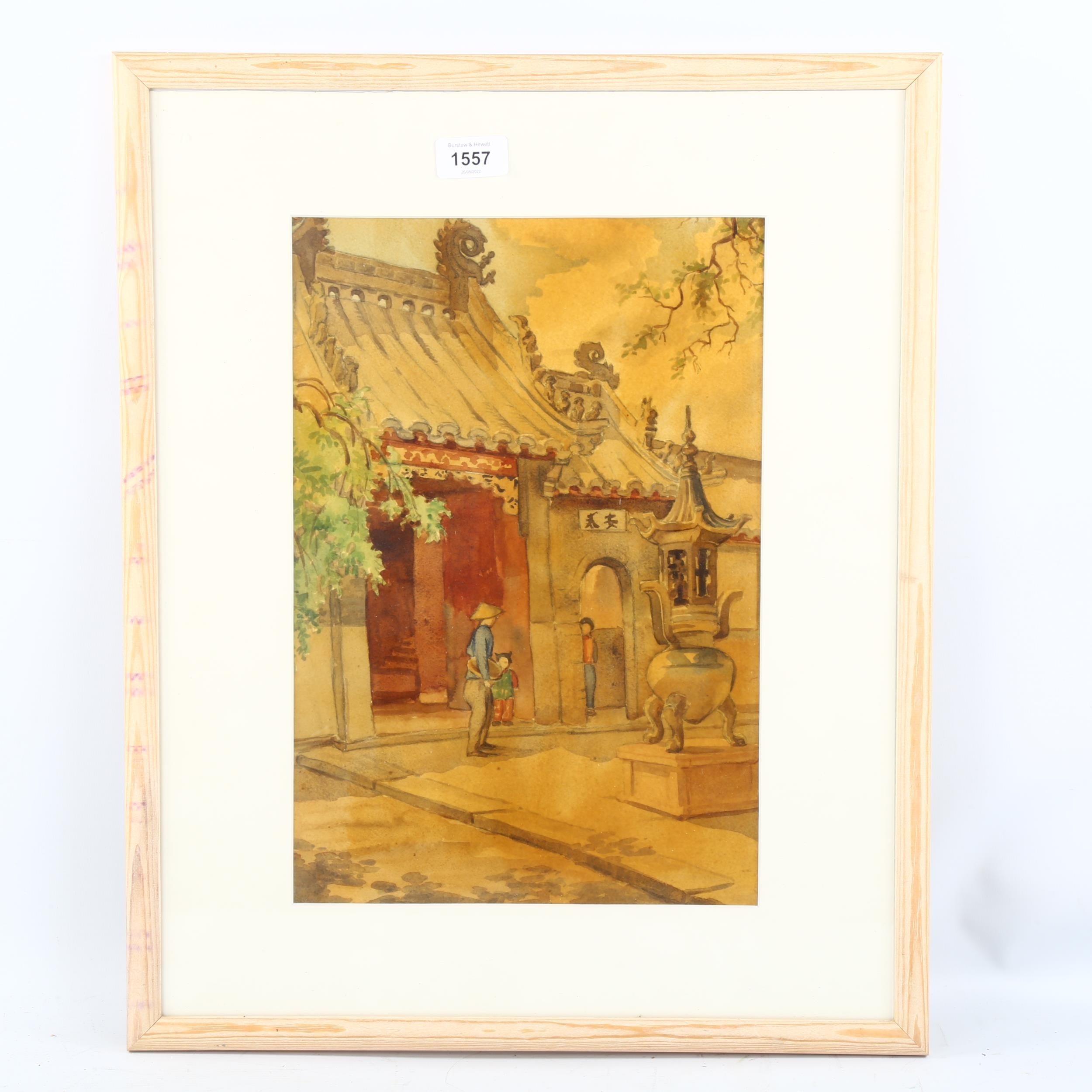 Artwork by Laurence Henry Forster Irving, Chinese theatre scene, Made of watercolour