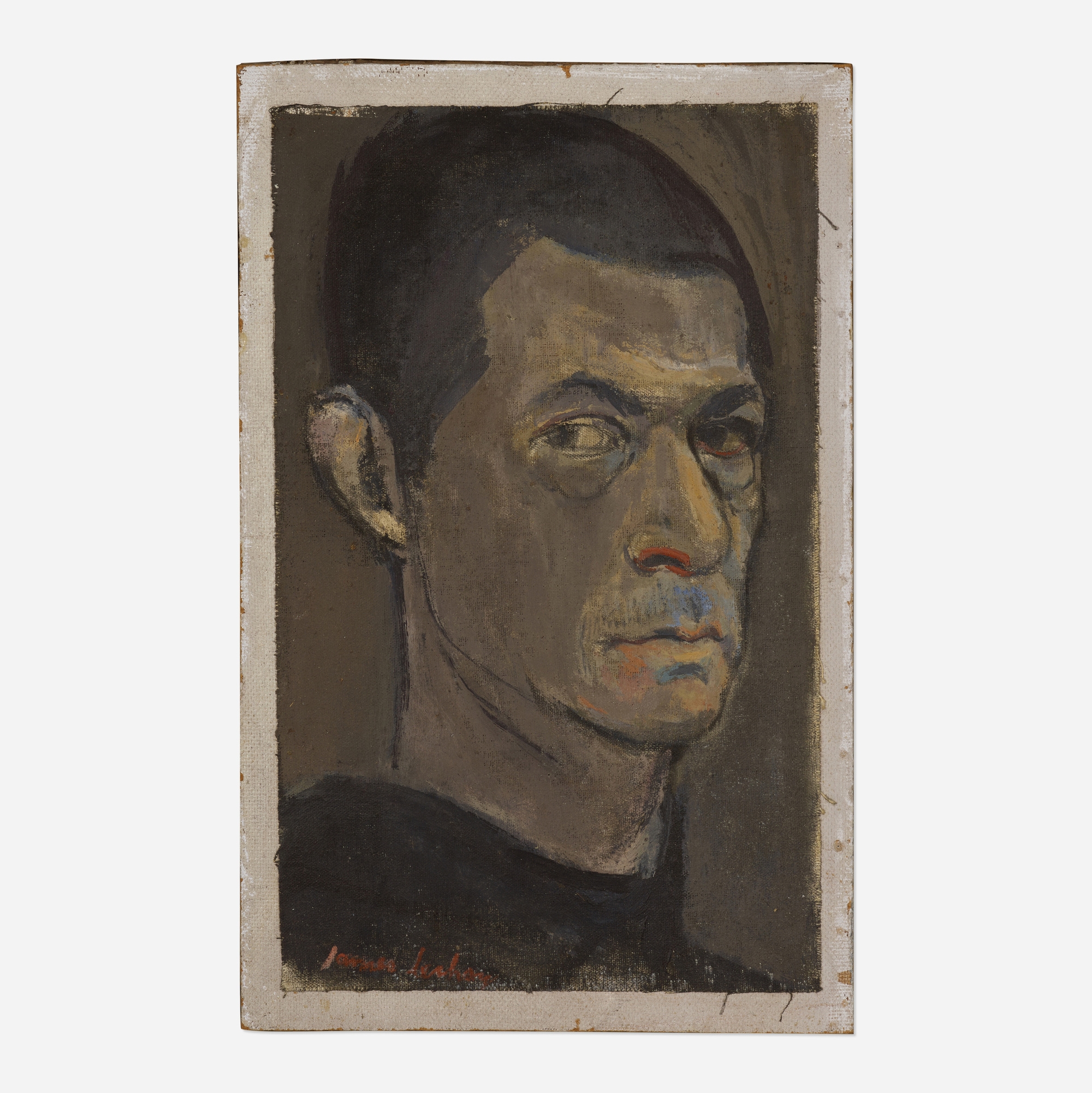 Artwork by James Lechay, Head, Made of oil on linen laid to board