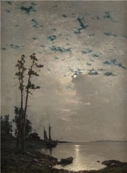 Moonlit landscape by Eugen Taube, 1889