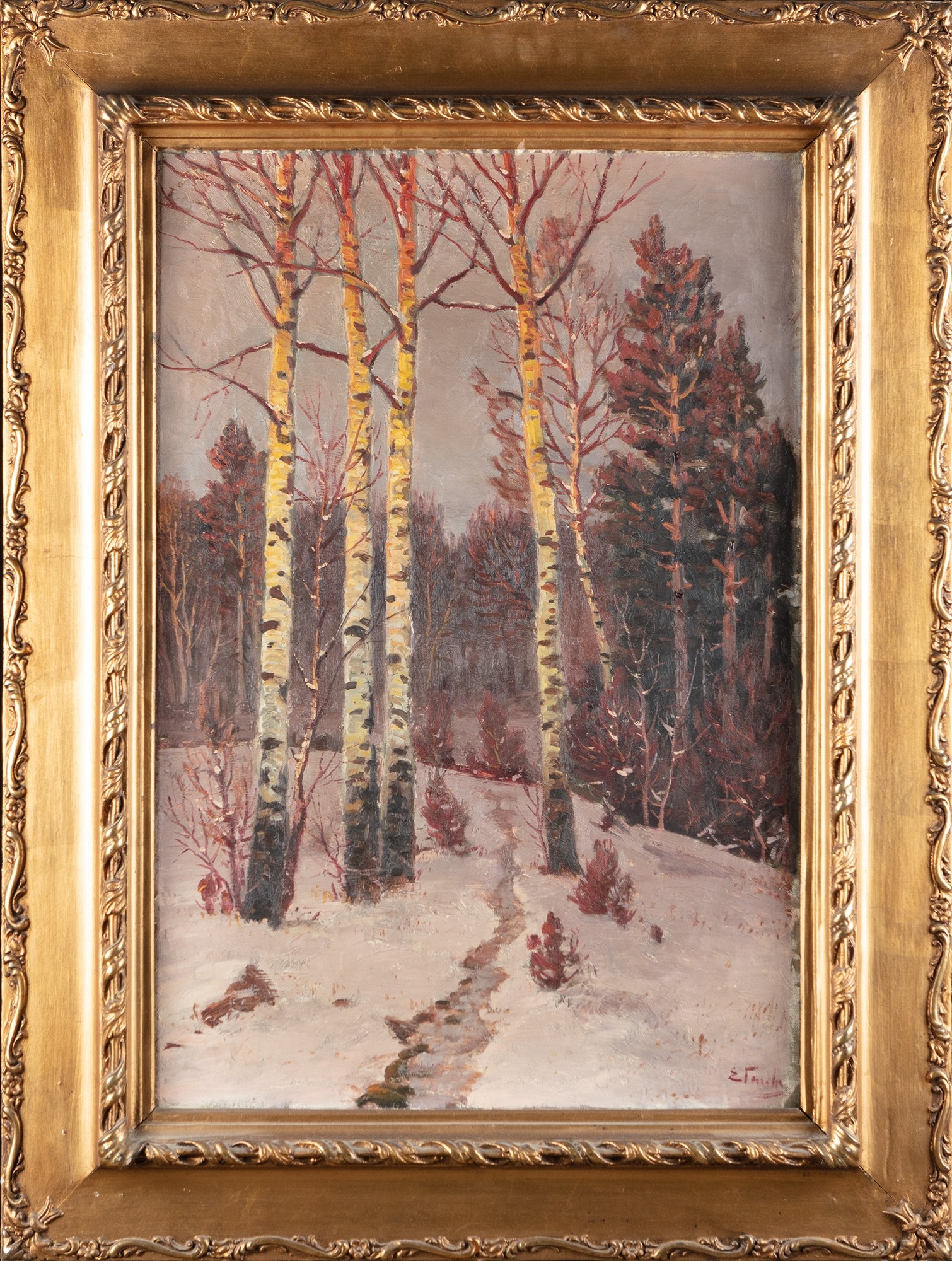 Artwork by Eugen Taube, Forest View, Made of oil
