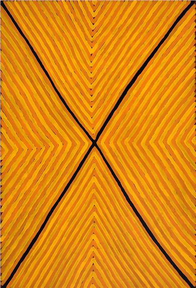 Lukarari (Black Seed) by Sammy Butler Tjakamarra, 2002