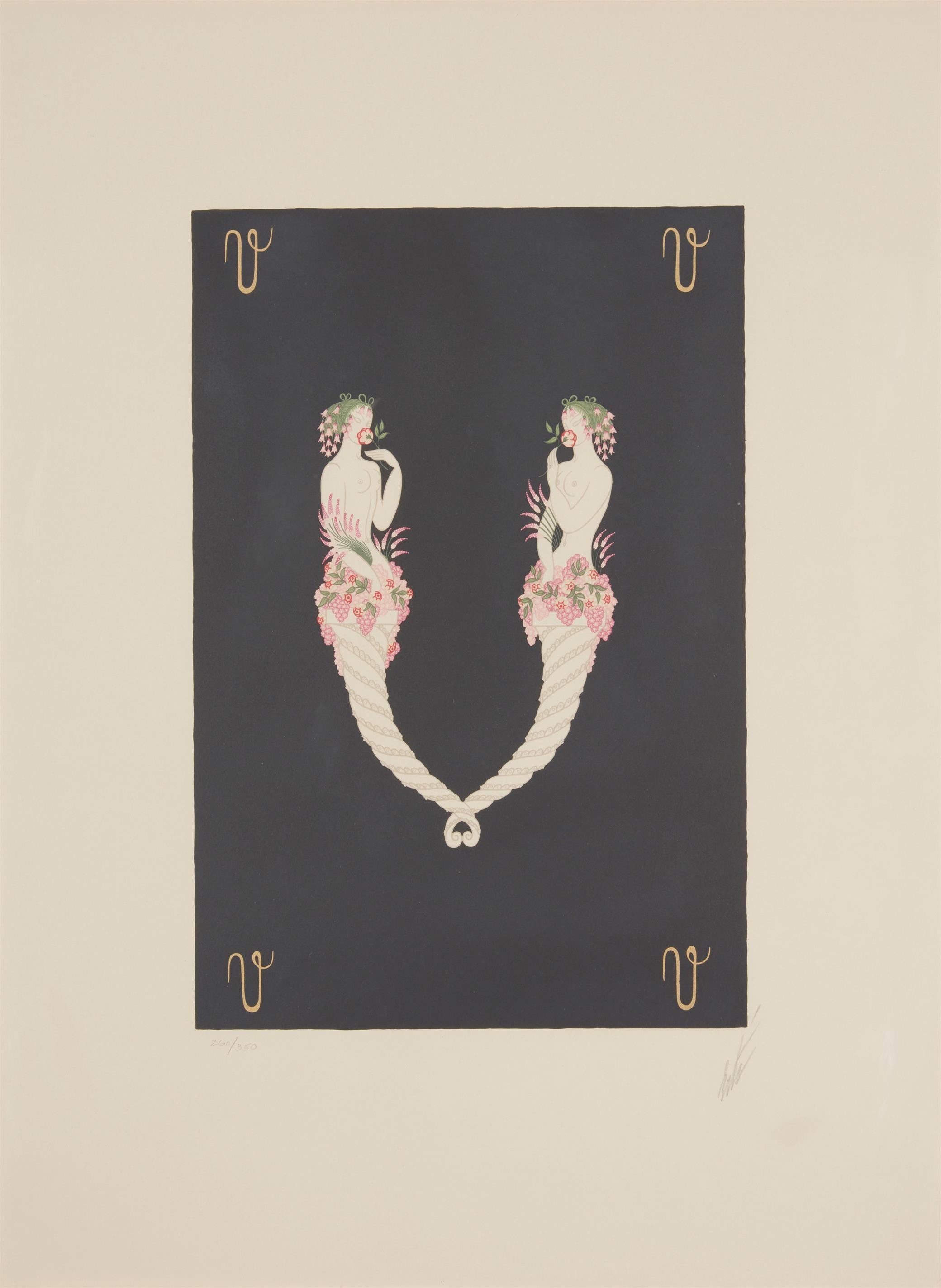 Erté | V from the Alphabet Series | MutualArt