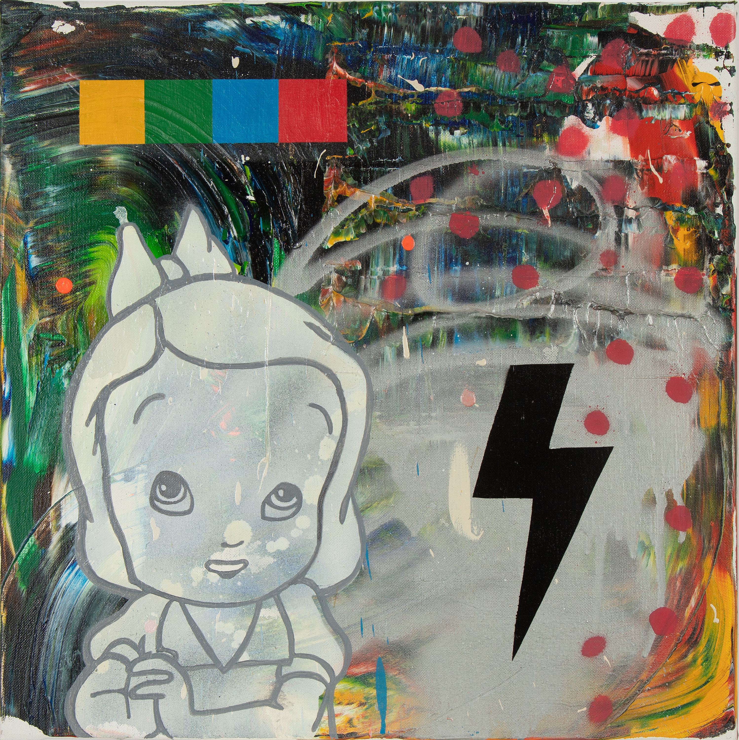 Artwork by Andreas Poppelier, "Good kids make bad grownups", Made of acrylic on canvas