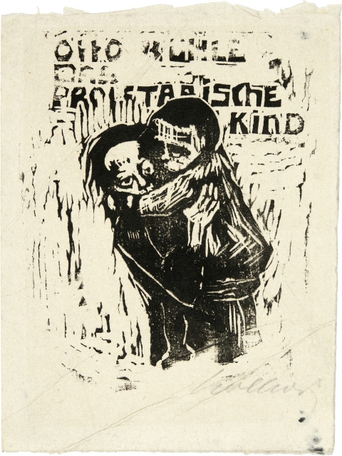 Mädchen ein Kind tragend Verworfene erste Fassung für den Umschlag von Otto Rühles Buch "Das proletarische Kind" by Käthe Kollwitz, 1922