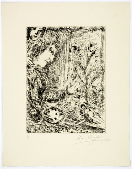 Marc Chagall | Autoportrait à la palette (Circa 1970