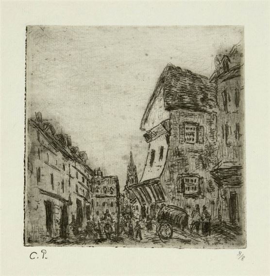 Camille Pissarro | Vieille rue à Rouen (1883) | MutualArt