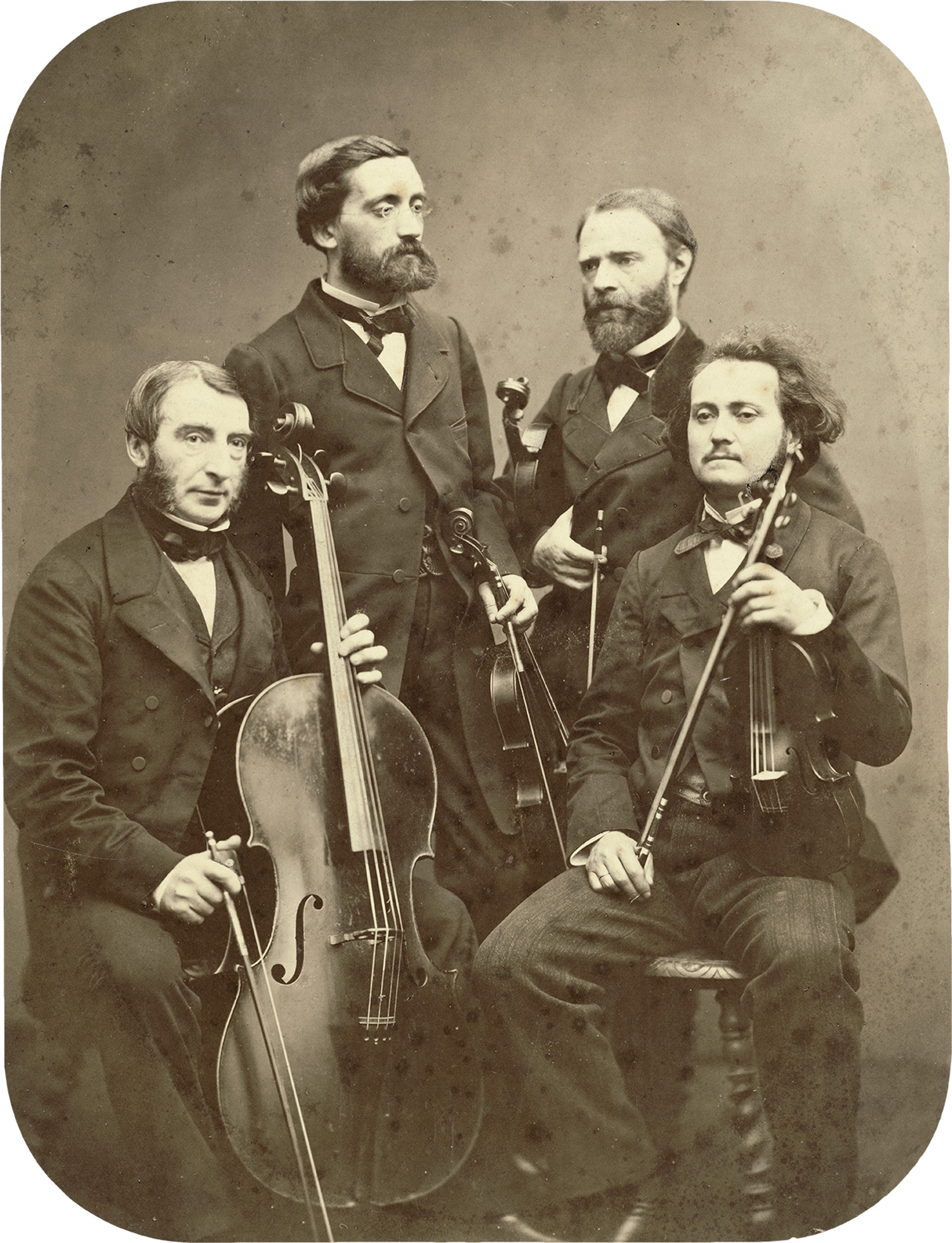 Artwork by Johann Bauer, Group portrait of musicians, Made of Albumen print