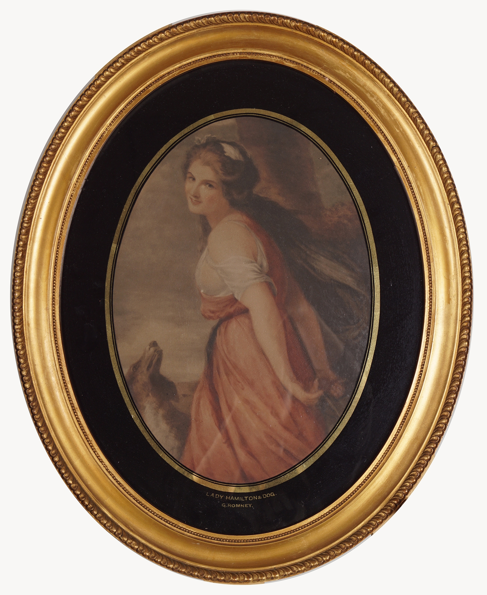 George Romney | Lady Hamilton and Dog | MutualArt