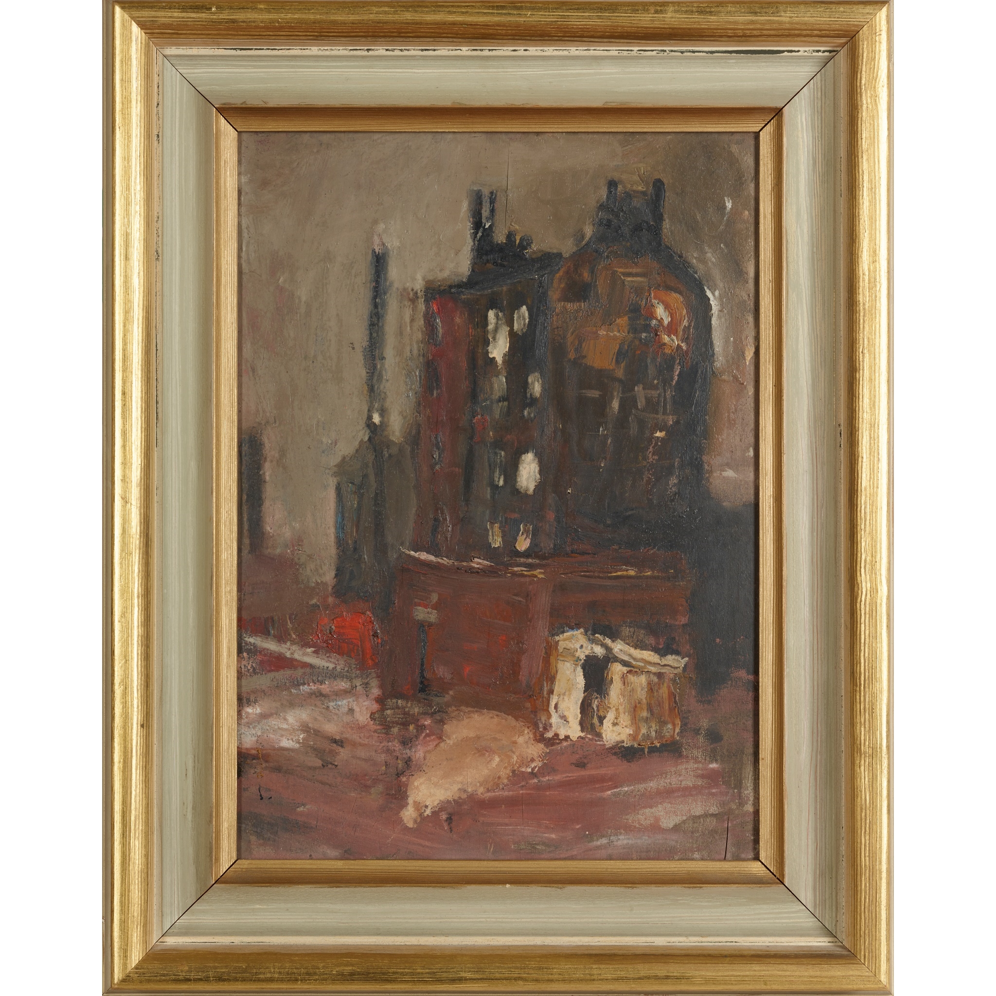 Artwork by Joan Kathleen Hardy Eardley, A GLASGOW TENEMENT, Made of Oil on board