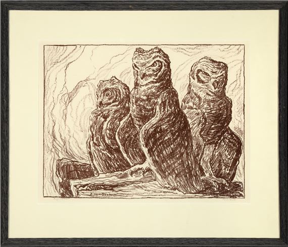 Three Owls by Birger Sandzén, 1918