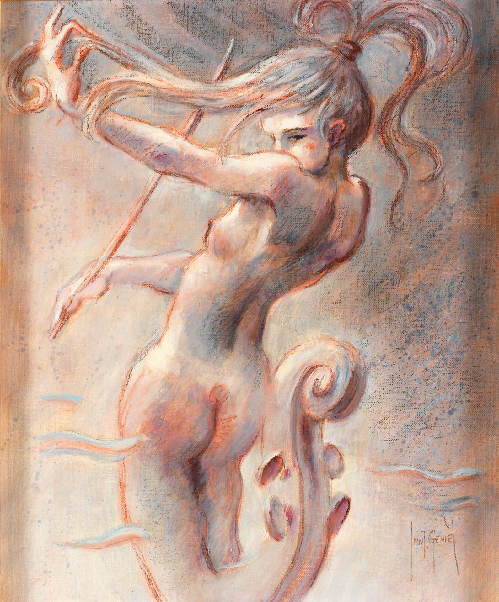 Artwork by Francis de Lassus Saint-Geniès, Le chant de la mer, Made of Oil on canvas