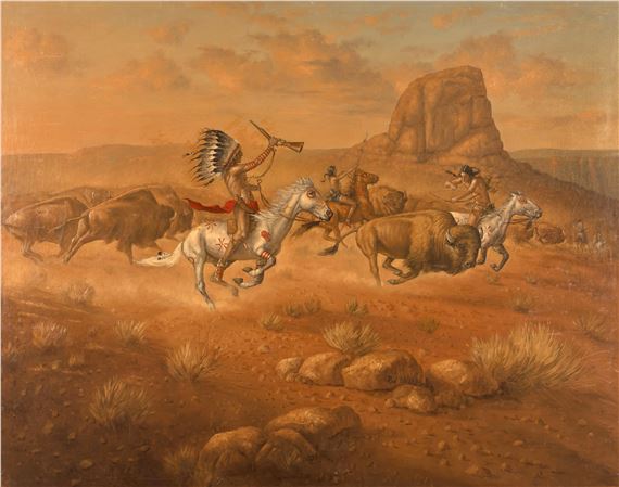 Untitled (Buffalo Hunt) - Rod Mckay