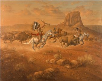 Untitled (Buffalo Hunt) - Rod Mckay