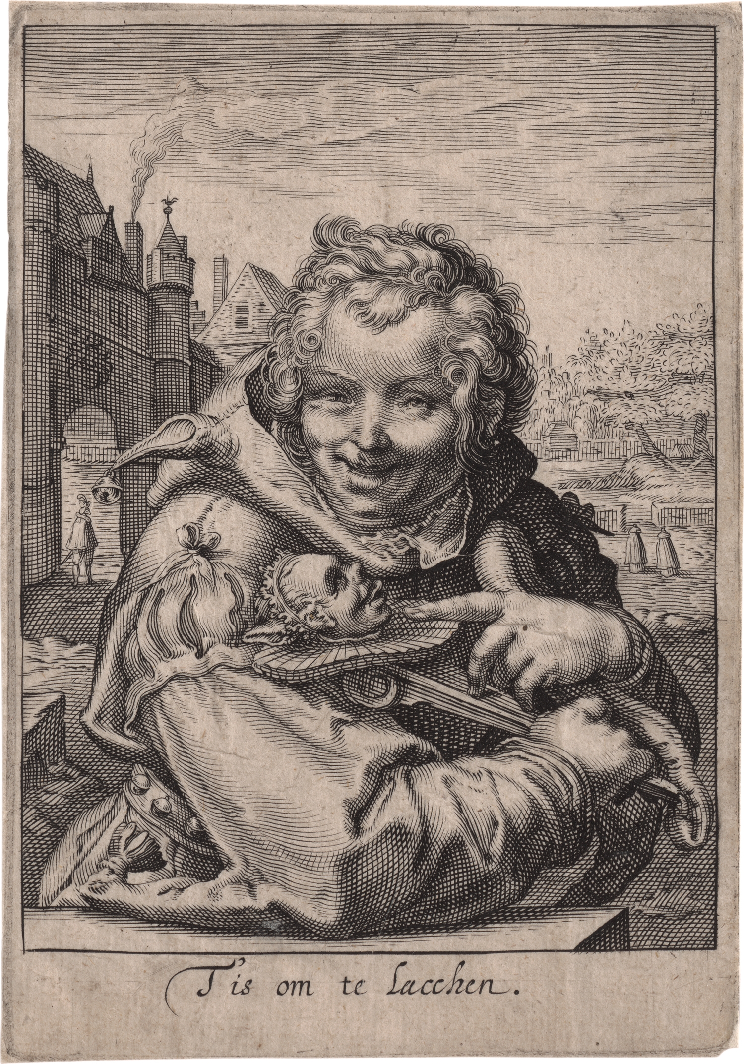 Artwork by Hendrick Goltzius, Jan Pietersz Saenredam, T'is om te lacchen, Made of Engraving