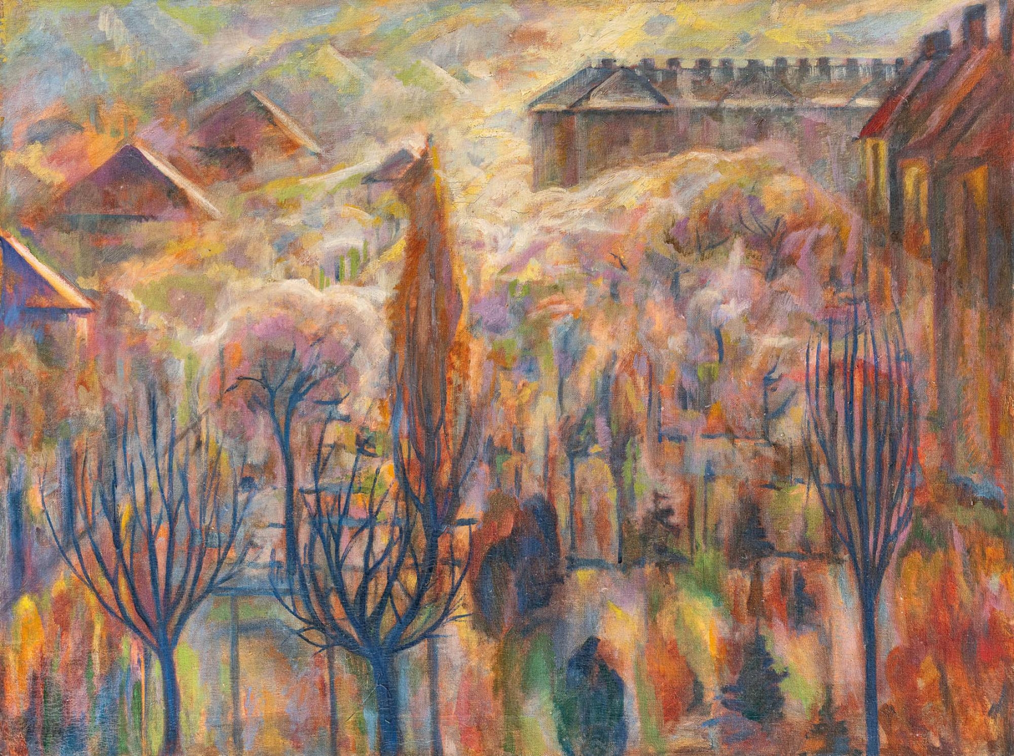 Artwork by Margit Móricz, Városmajori részlet, Made of oil on canvas