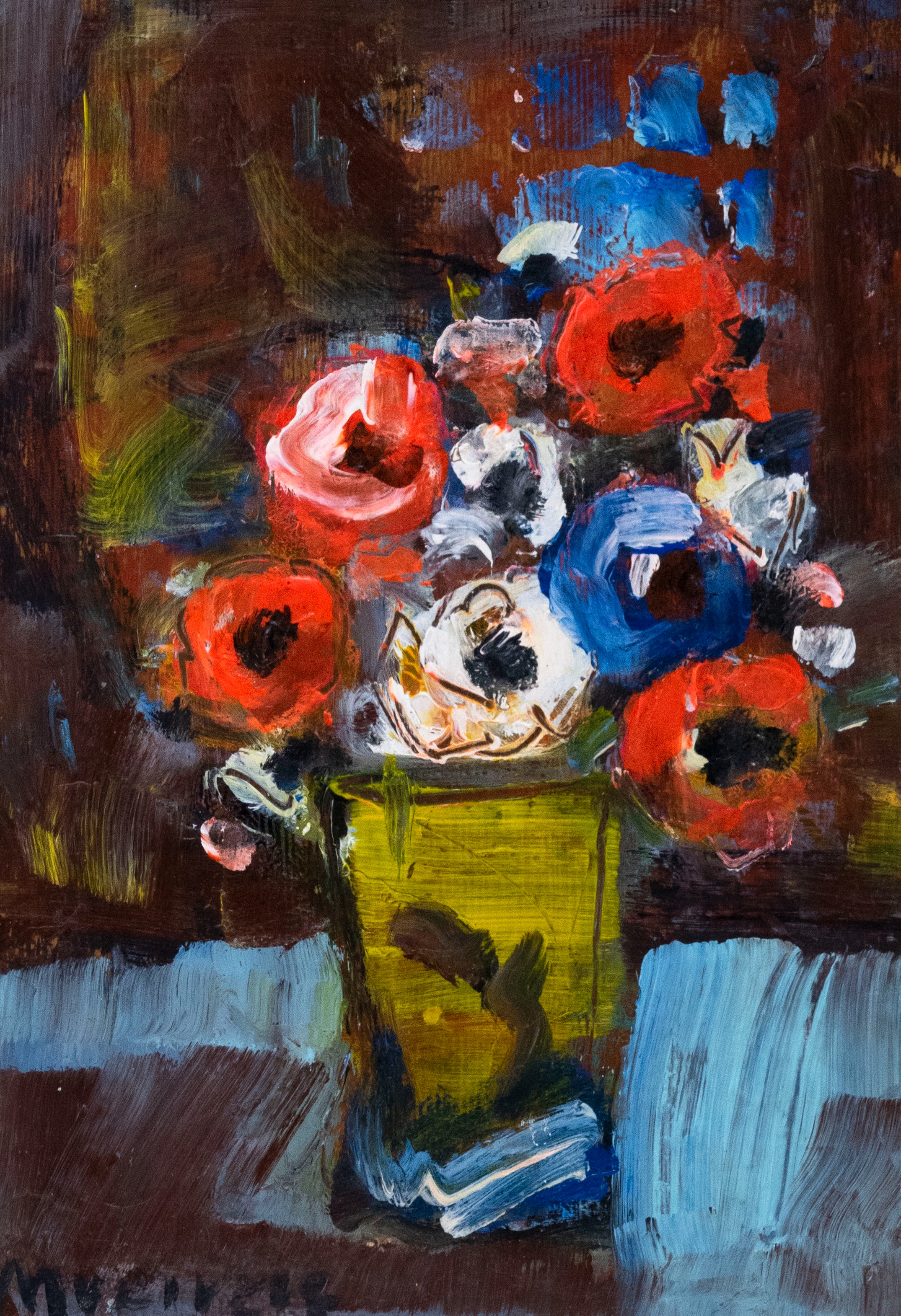 Artwork by Vasile Muresan, Anemones, Made of oil on canvas