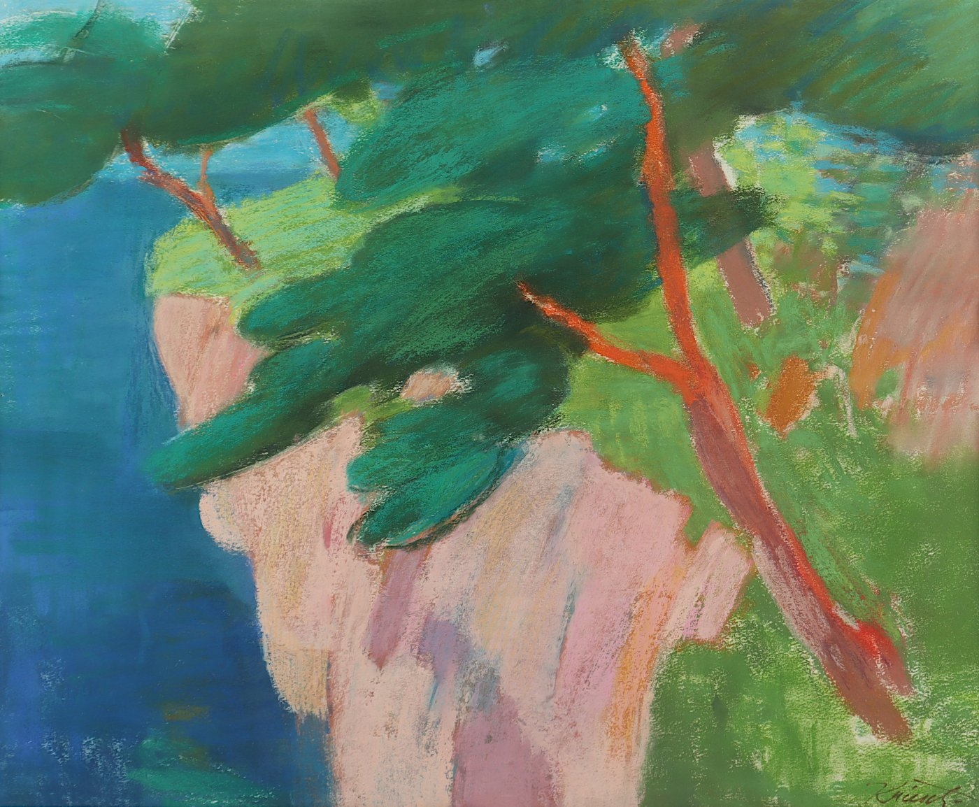 Artwork by Rudolf Kriesch, Felsen, Made of pastel/ paper