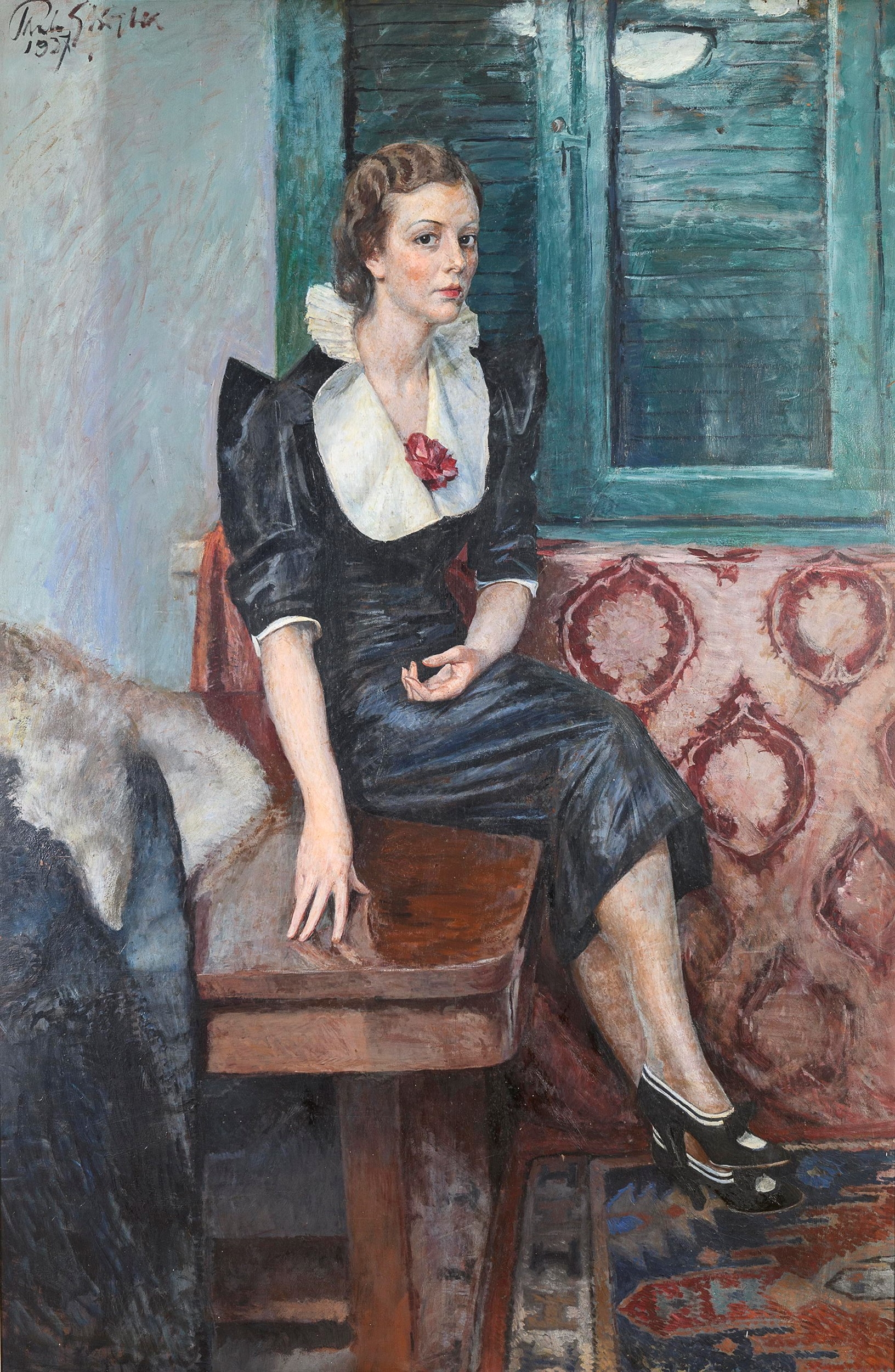 Artwork by Paolo Ghiglia, Ritratto di Maria Regis, Made of Oil on panel