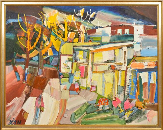 Oil painting Jurmala street by Valdis Buss by Valdis Buss, Second half of 20th century