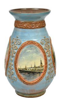 Painted ceramic vase by Niklavs Niks - Niklavs Nils