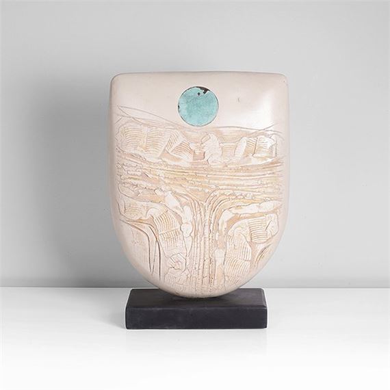 'Mounted White Bow with Copper Disk' by Peter Hayes