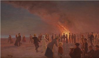 Midsummer on the beaches of Skagen (Saint Hans) - Gustaf Adolf Clemens