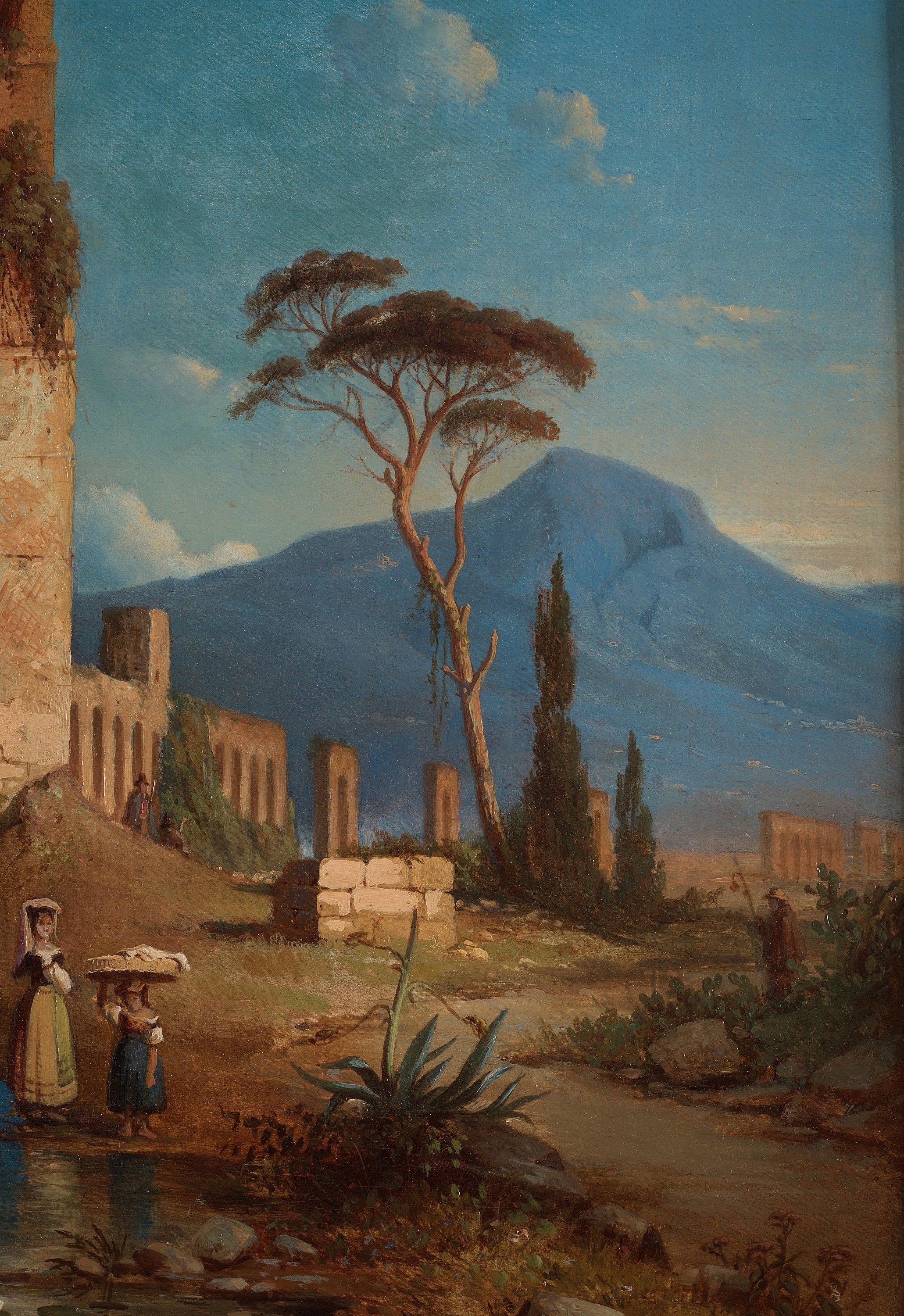 Artwork by Joseph Magnus Stäck, ”Aquaedukter på Campagnan”(The Aqueducts of Claudius outside Rome with the Albano mountains in the background), Made of Canvas