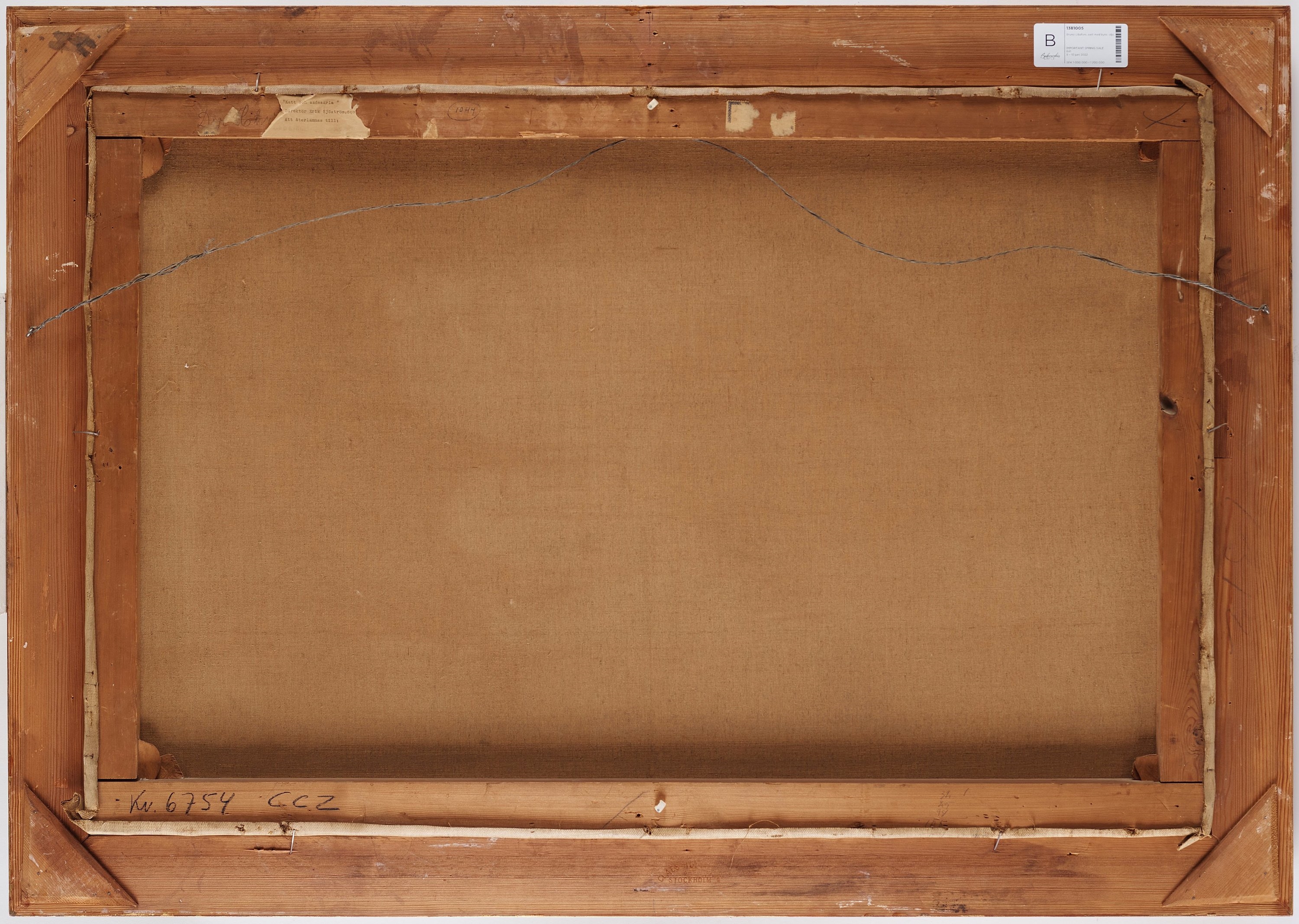 Artwork by Bruno Liljefors, "Katt och sädesärla" (Cat with wagtail), Made of Canvas