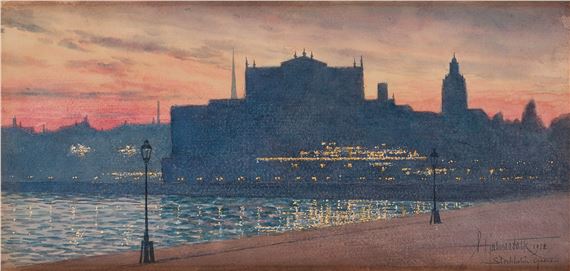 "Stockholm: Operan" by Hjalmar Falk, dated 1912