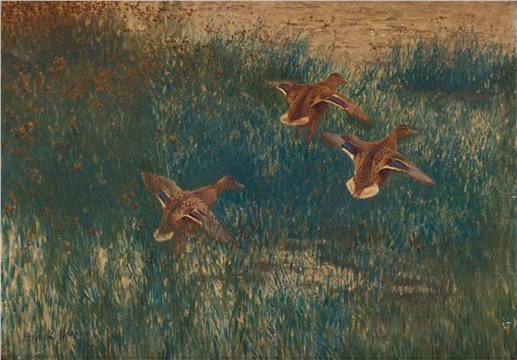 Mallords by the water by Bruno Liljefors, dated 1910