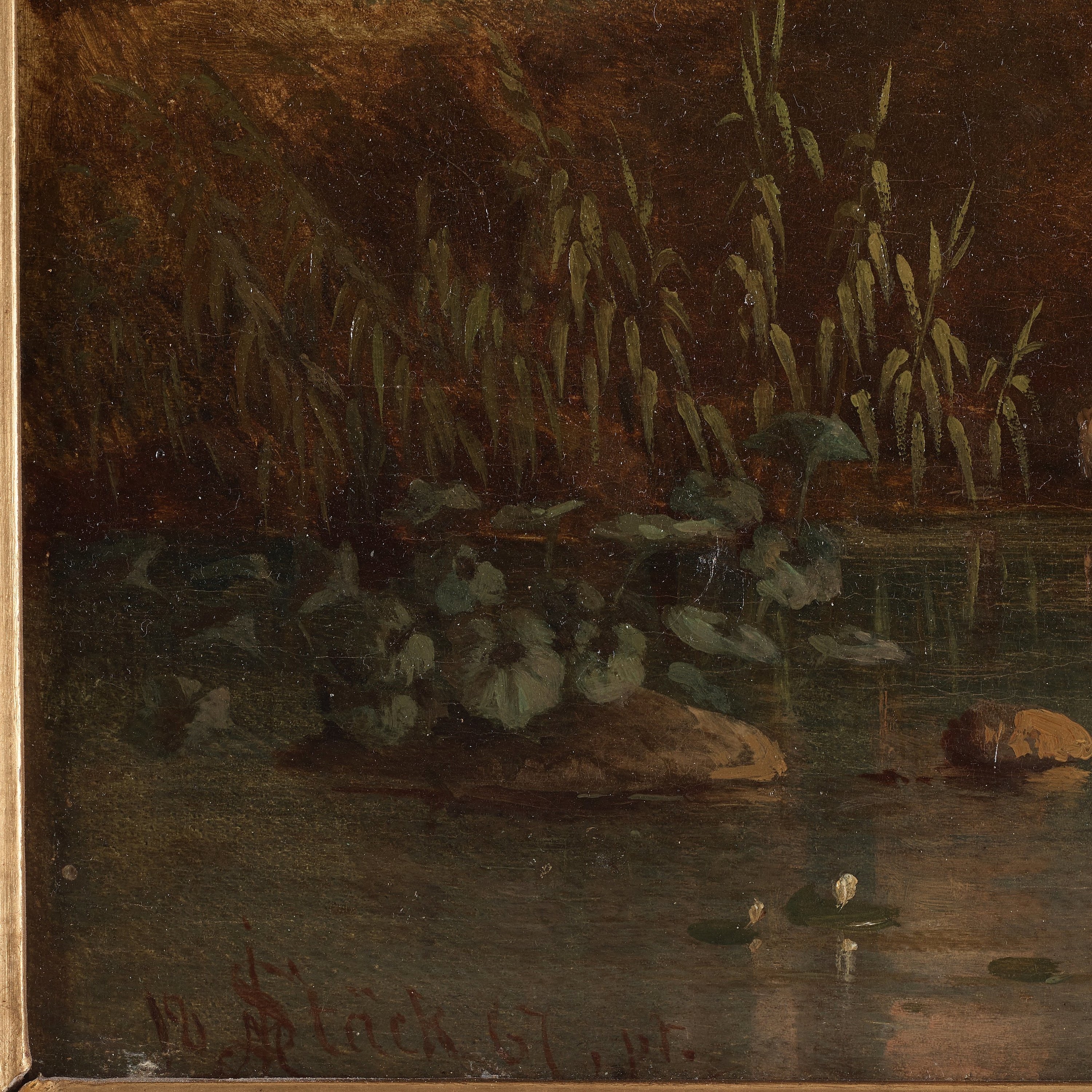 Artwork by Joseph Magnus Stäck, ”Aquaedukter på Campagnan”(The Aqueducts of Claudius outside Rome with the Albano mountains in the background), Made of Canvas