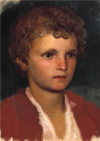 Lorenz Frolich | Italian boy with curly hair and big brown eyes | MutualArt