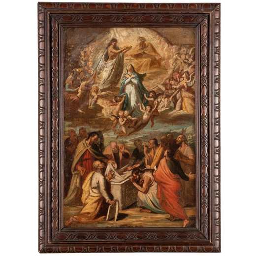 Artwork by Francesco Gandolfi, Ascensione della Vergine, Made of Oil on paper applied to wood