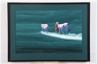 Man Herding Cattle - Soe Lin Aung