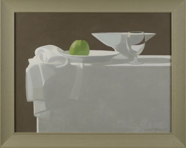 Artwork by Claude Dupont-Gomont, Still life with an apple on an entablature, Made of Oil on canvas