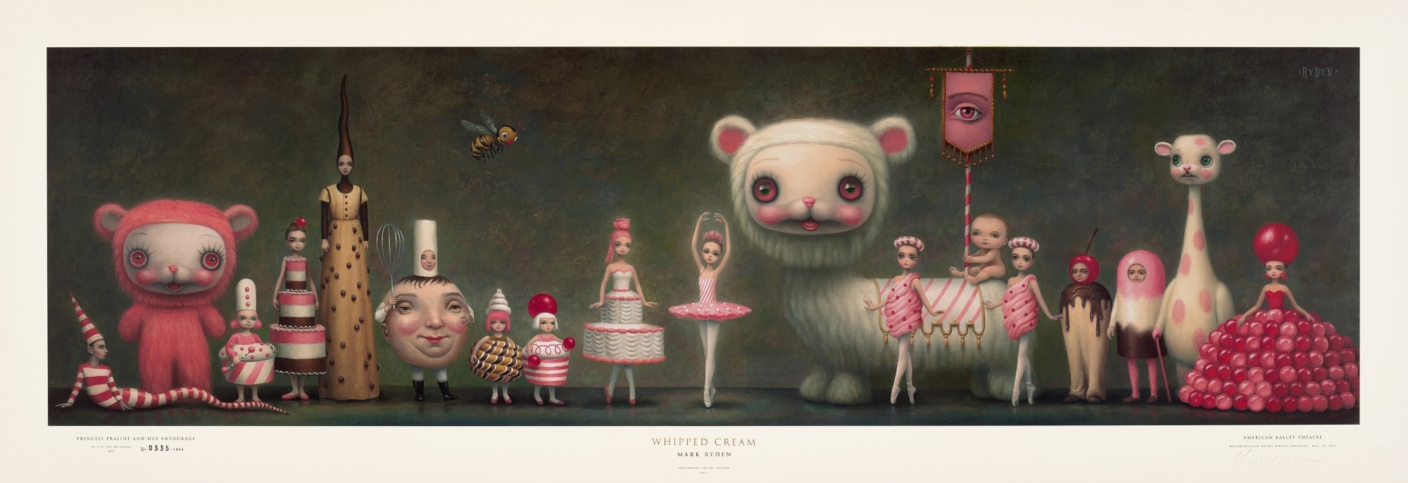 Artwork by Mark Ryden, Princess Praline and Her Entourage, Made of Offset lithograph in colours, on coated wove paper, with full margins.