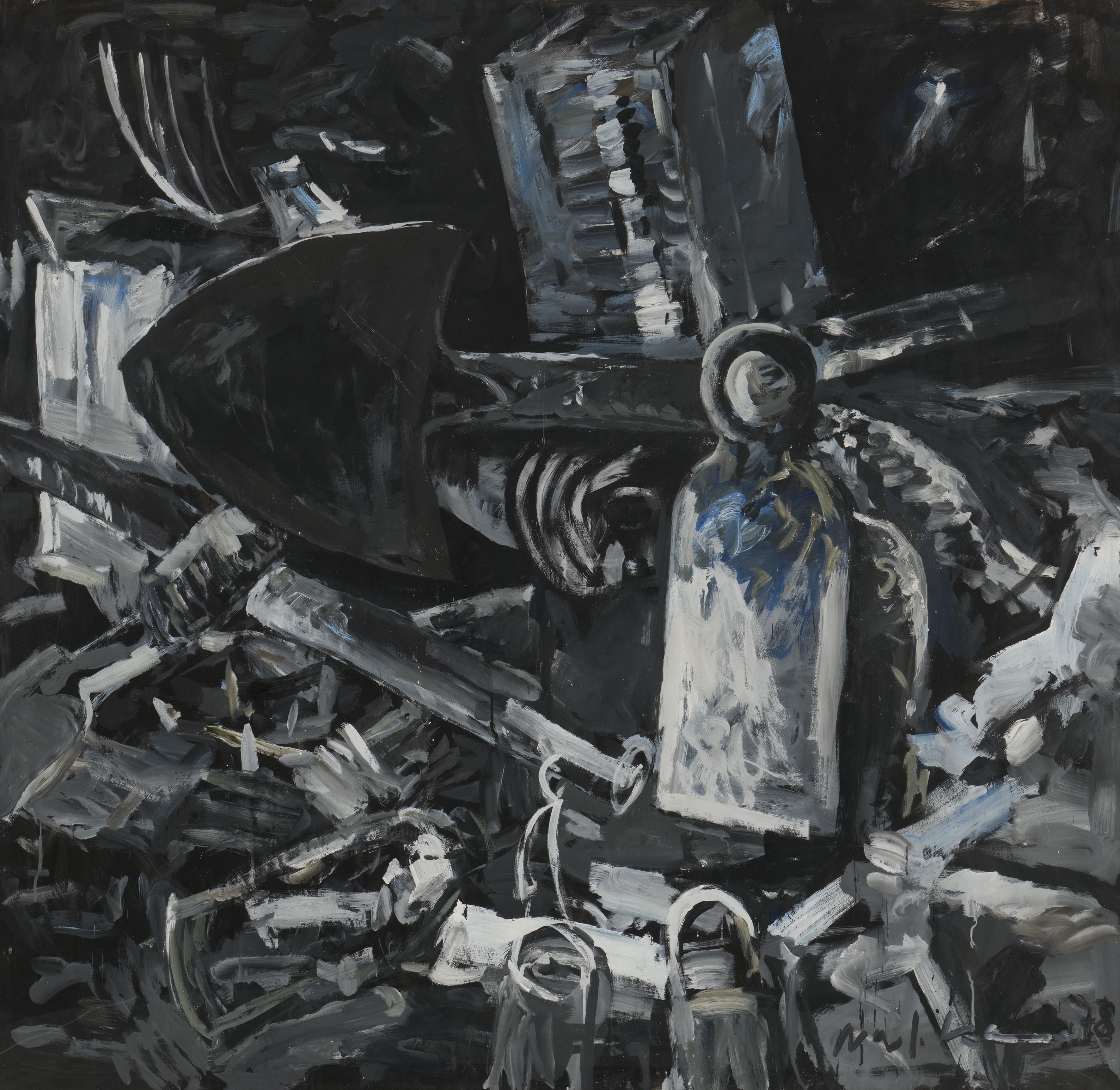 Artwork by Max G. Kaminski, "Spaten - Hacke"., Made of Gouache on paper