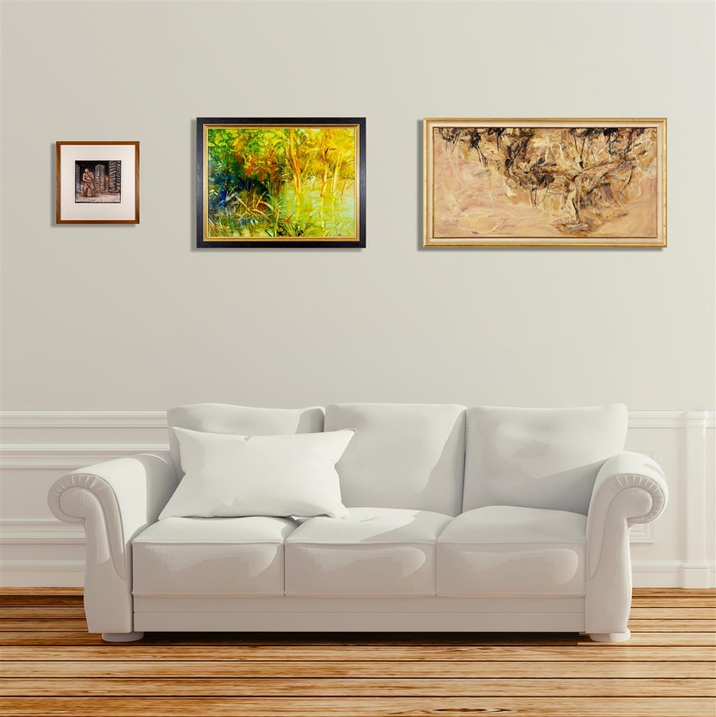 Artwork by David Rankin, Ochre Ridge & Black Scrub, Made of oil on linen