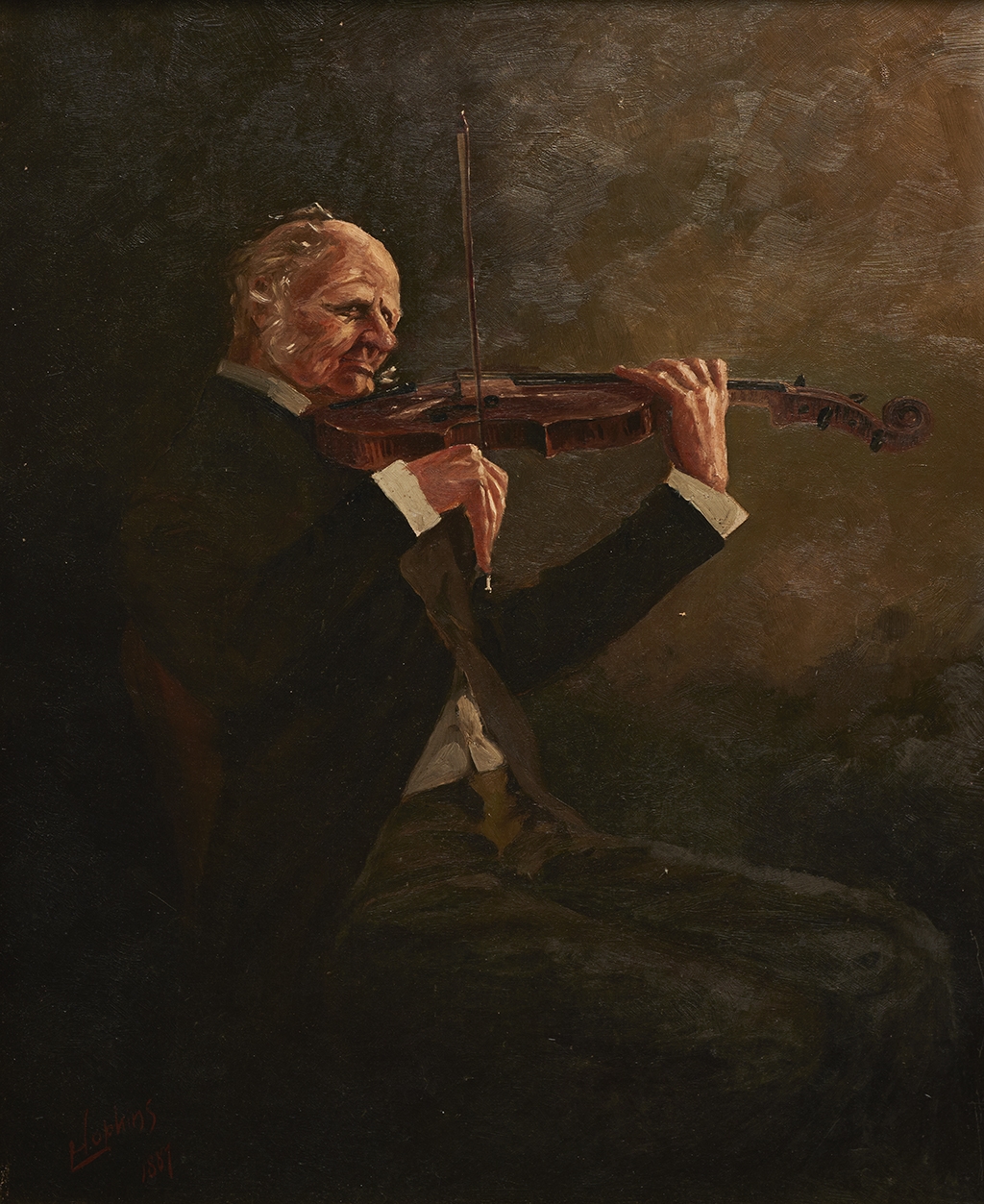 Livingston Hopkins | Viola Player (1887) | MutualArt