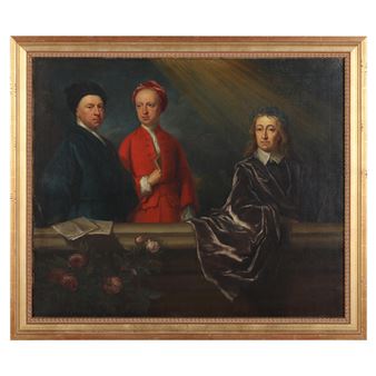 Group Portrait of the Artist and his Son, with John Milton - Jonathan Richardson