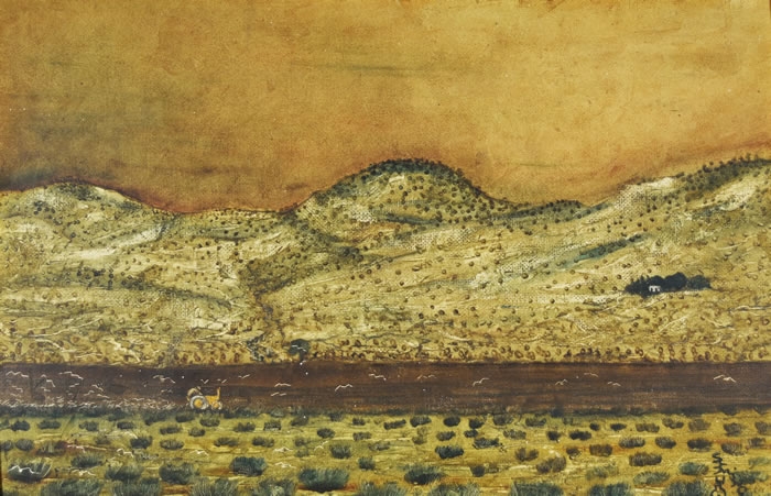 Artwork by Esteban Semino, ARANDO EN EL FALDEO, Made of oil on hardboard