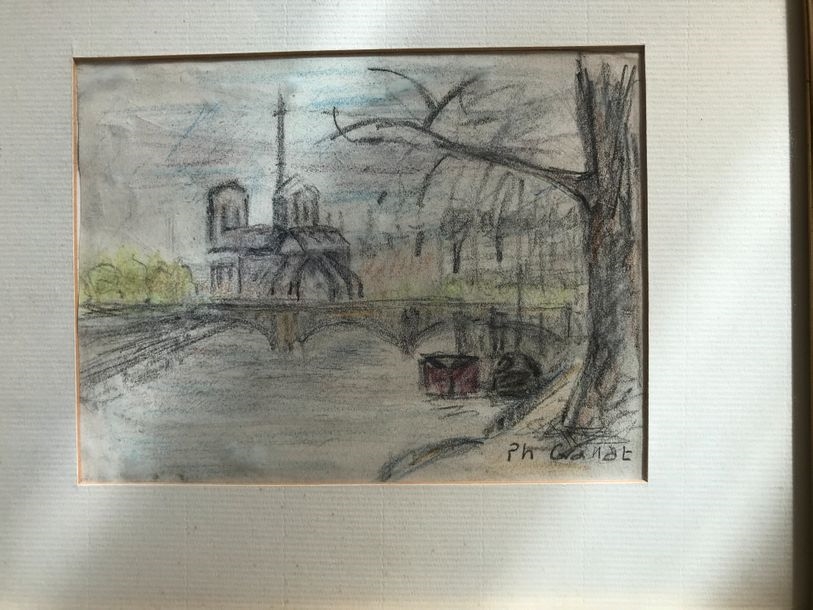 Artwork by Philippe Granat, Philippe GRANAT (XXe siècle) Trois dessins, Made of pencil