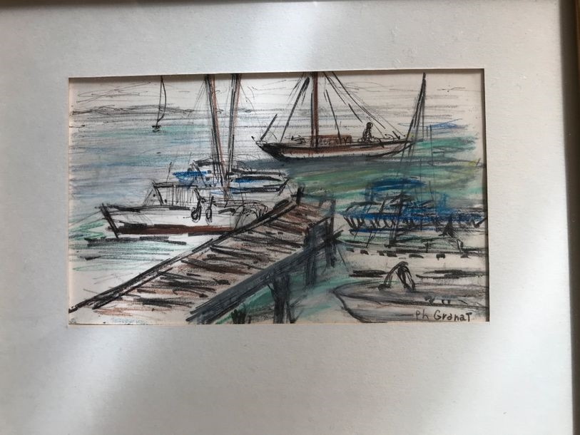 Artwork by Philippe Granat, Philippe GRANAT (XXe siècle) Trois dessins, Made of pencil