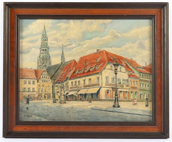 Arthur Rudolph | Marktplatz in einer Kleinstadt (1928) | MutualArt