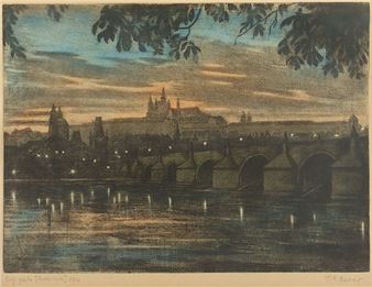 "Blick über die Karlsbrücke auf den Hradschin in Prag" - Vilém Emil Rada